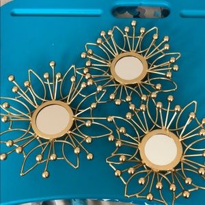 Set of 3 mini mirror, hanging wall decals